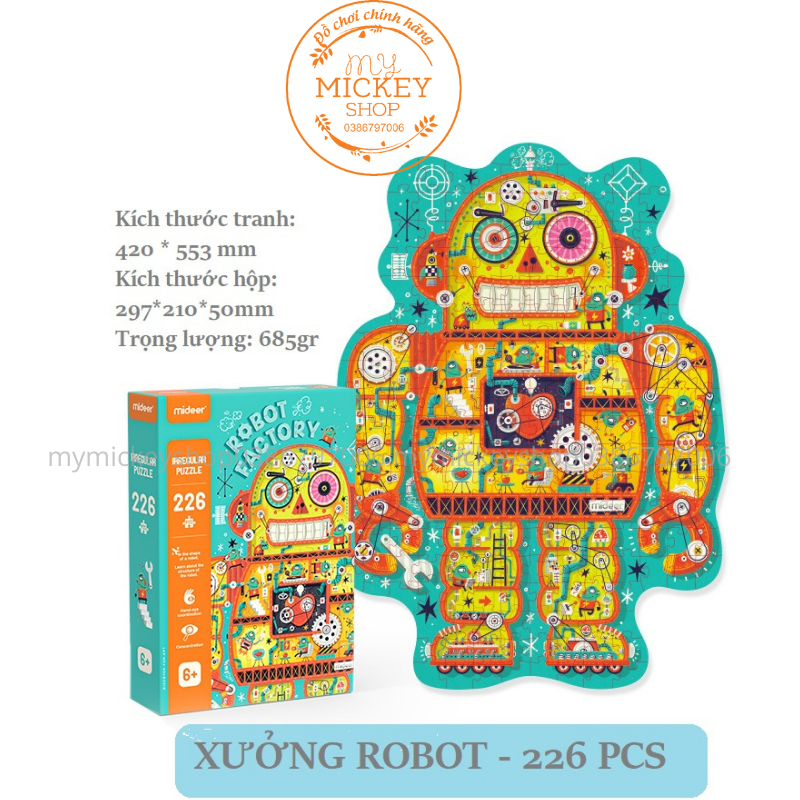 Bộ đồ chơi xếp hình Mideer 142 144 226 230 mảnh ghép dị hình nhiều mẫu cho bé trai gái từ 6 tuổi Irregular art puzzle