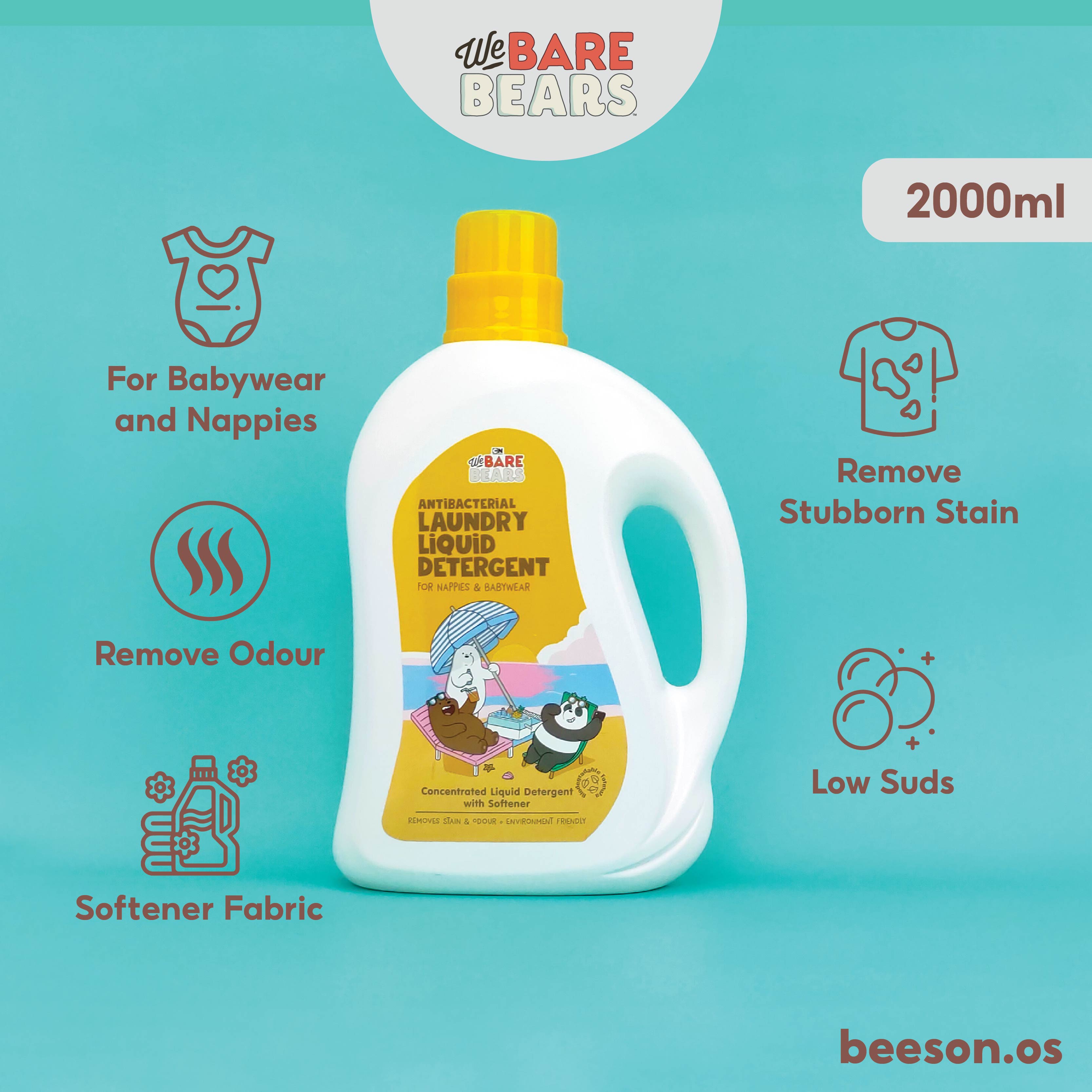 We Bare Bears Laundry Liquid Detergent with Softener 1000ml / 2000ml