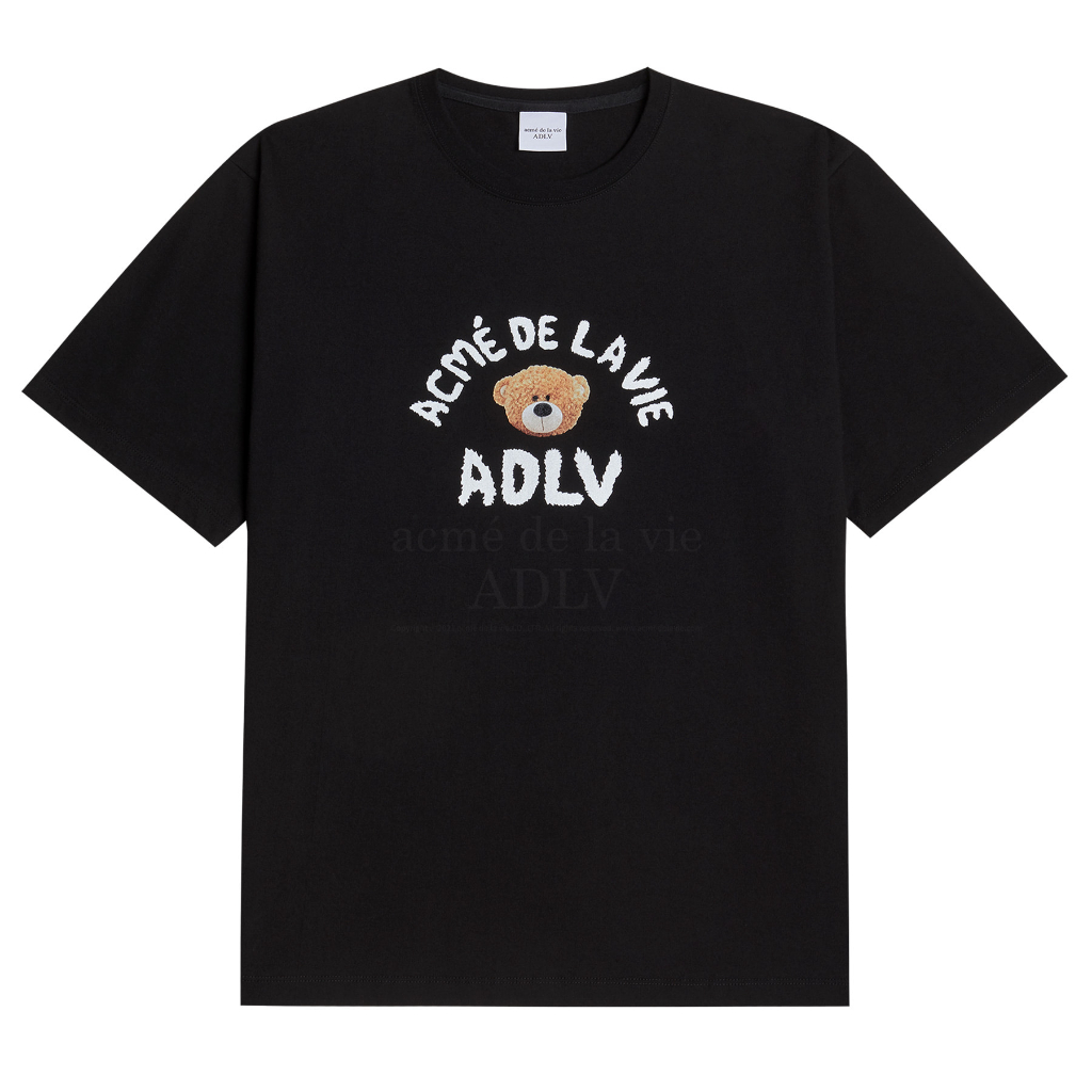 Áo thun ADLV TEDDY BEAR dáng oversized màu đen/xanh dương - Hàng chính hãng