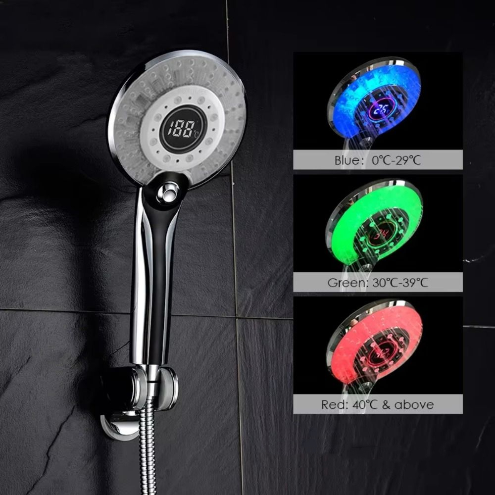 High Pressure Temperature Sensor Colorful LED Shower Head Handheld ...