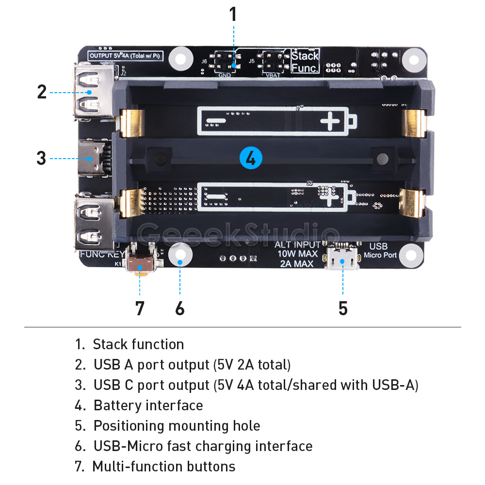 【Fast and Reliable Shipping】 UPS Plus With Automatic Shutdown RTC Coulometer Power Supply Remote OTA Firmware for Raspberry Pi 5/4B/3B+/3B/2B/B+/B/A+/A.