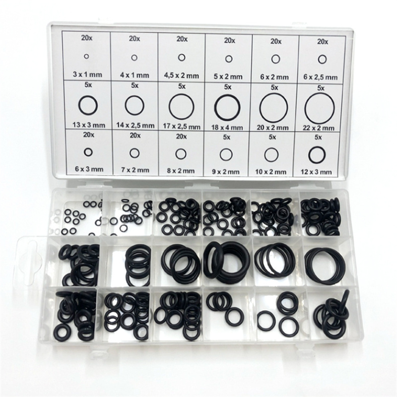 Attachment Butadiene rubber 0 ring repair box 225PCS boxed black nitrile rubber O-ring gasket combination
