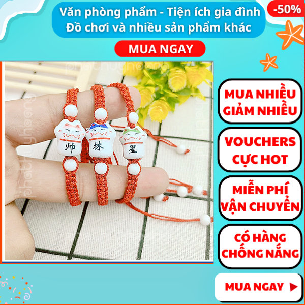 Vòng đeo tay chỉ đỏ mèo may mắn cực dễ thương ✔vòng tay may mắn ✔Vòng tay mèo may mắn ✔Vòng tay chỉ đỏ mèo ✔ Aplusmart
