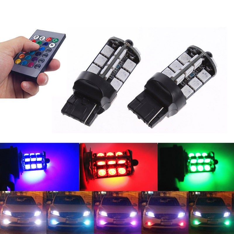 Rgb led light 5050 27smd/pcs control kit fog light bulbs high power high quality