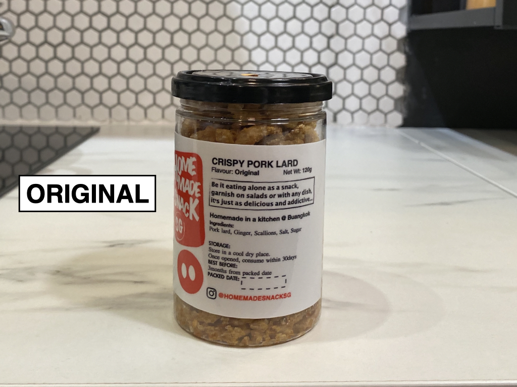 Crispy Fried Pork Lard Snack Original, Spicy and Very Spicy Flavour