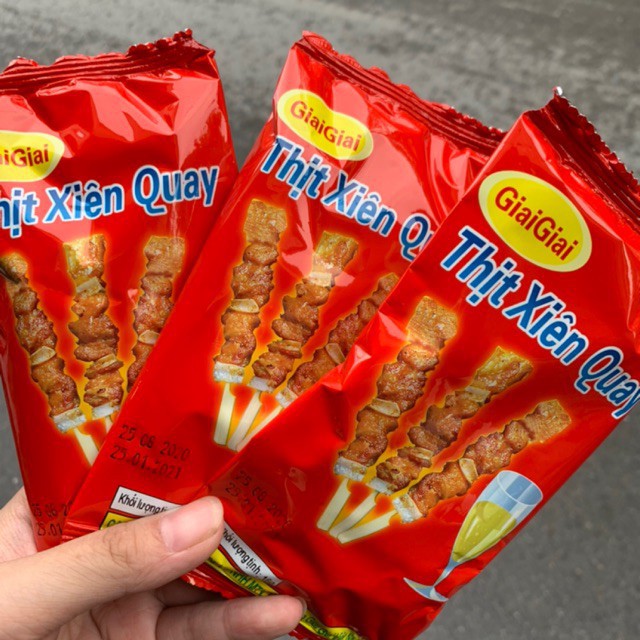 Combo 10 Gói Snack Thịt Xiên Quay