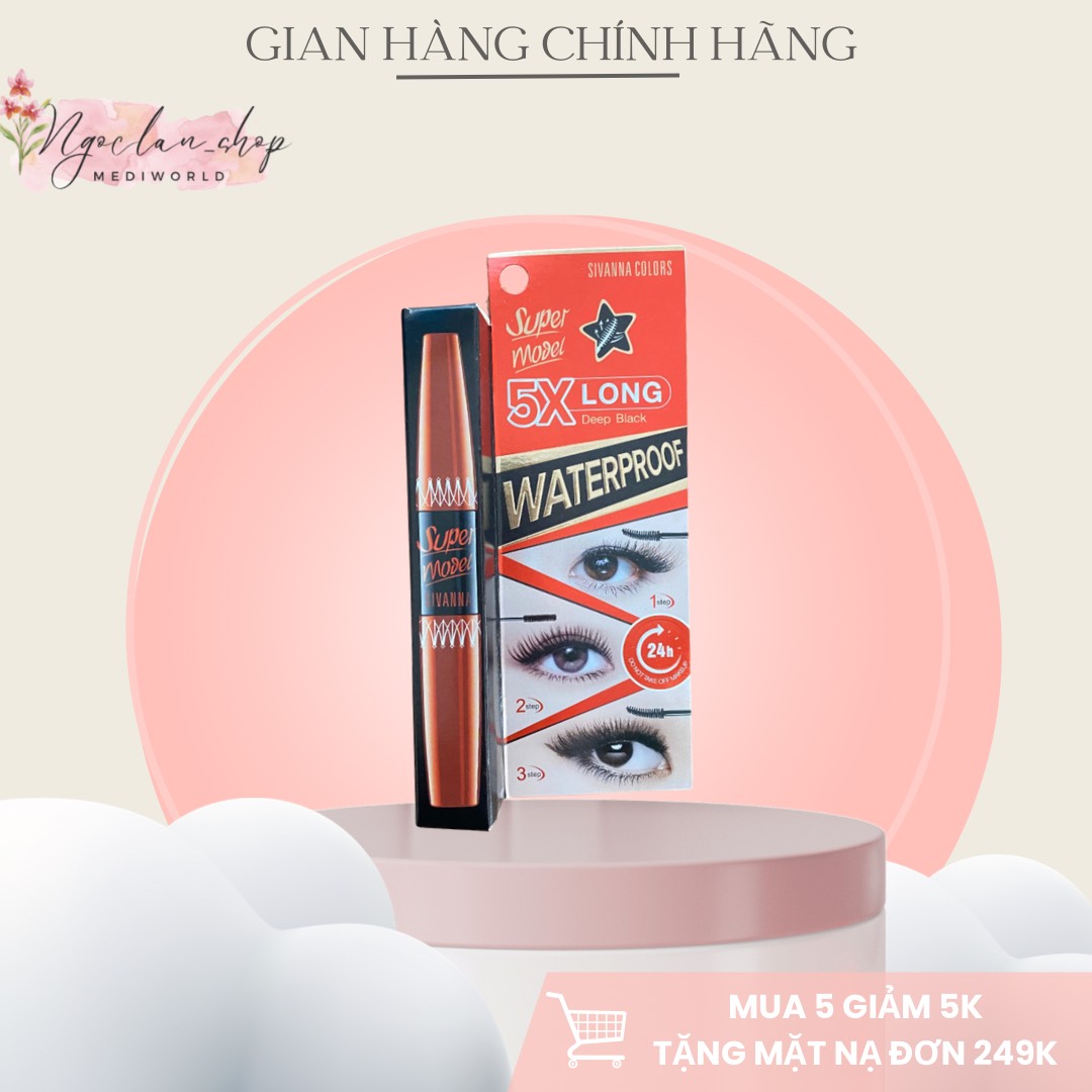 MASCARA NỐI MI SUPER MODEL 5X LONG SIVANNA THÁI LAN