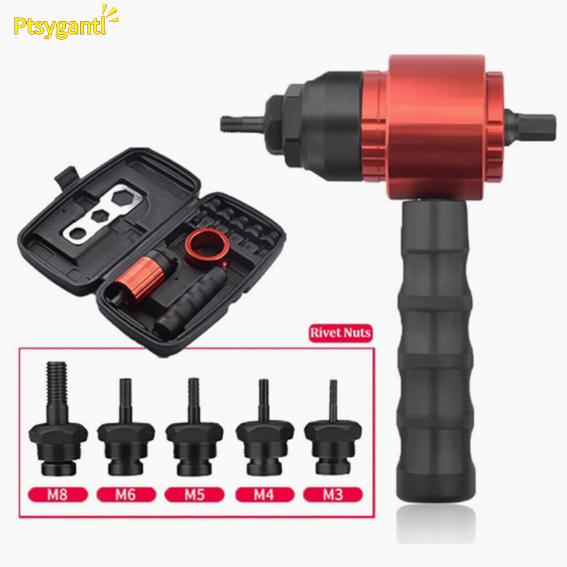 Ptsygantl Lanlan M3-m8 Electric Rivet Gun Rivet Nut Drill Bit Adapter Insert Nut Riveting Tool For Electric Drill/hand Wrench