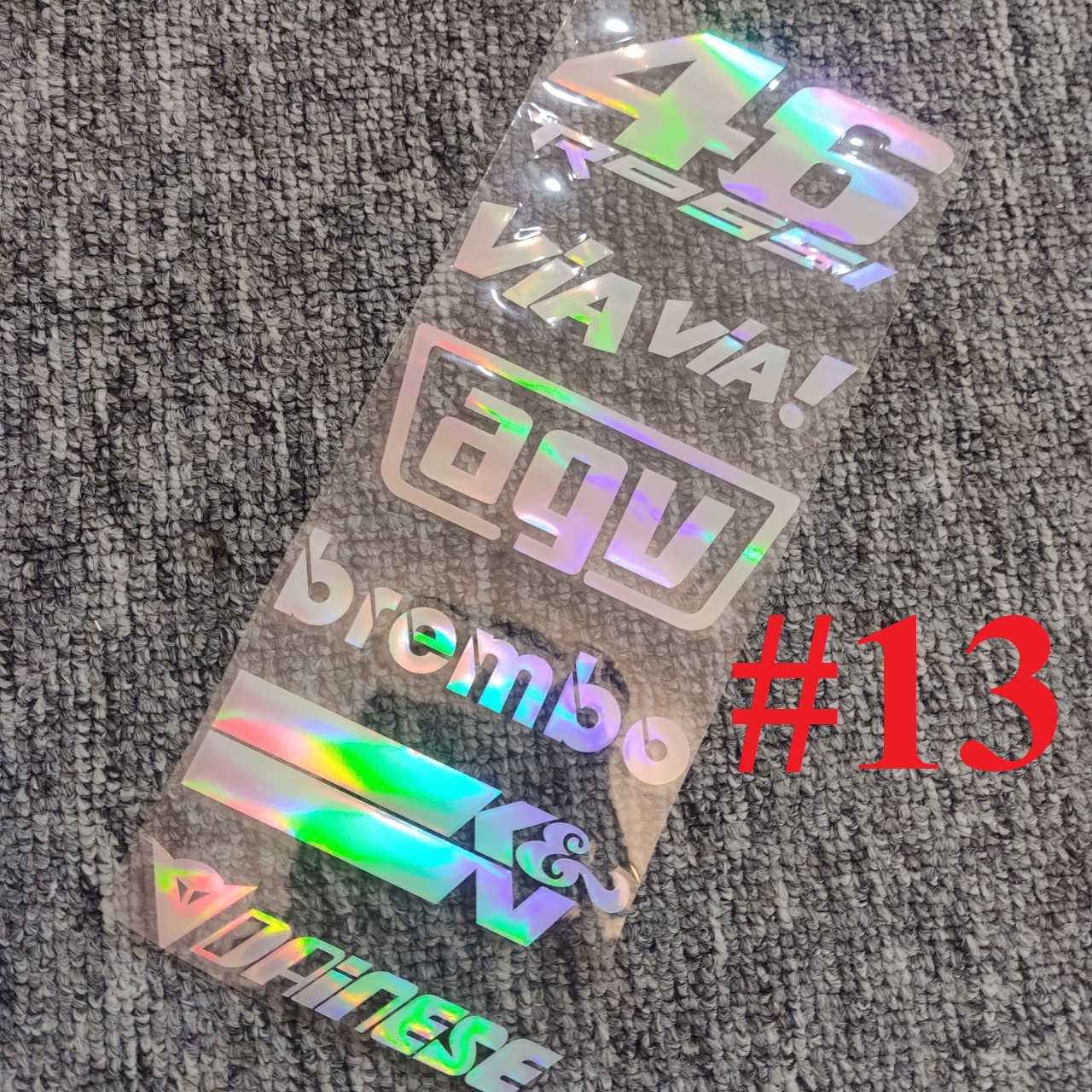 Tem decal dán xe phản quang laser vỉ 7 sticker siêu chất