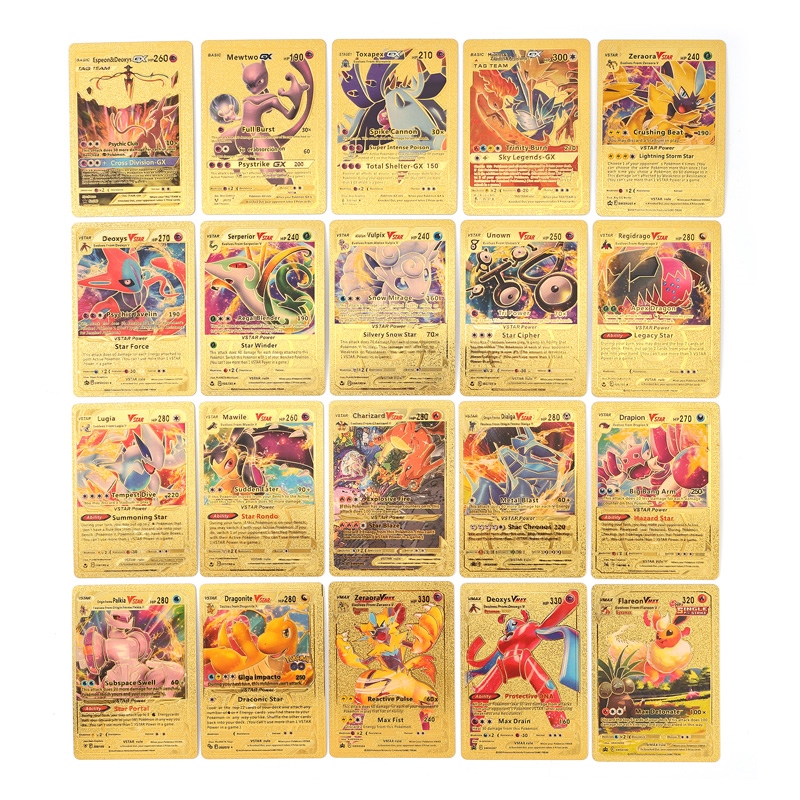 Pokemon Card 10-150pcs Pikachu English Spanish Game Collection Cartas  Pokemon español Vmax GX Metal Pokémon Cards Kids Toy Gift