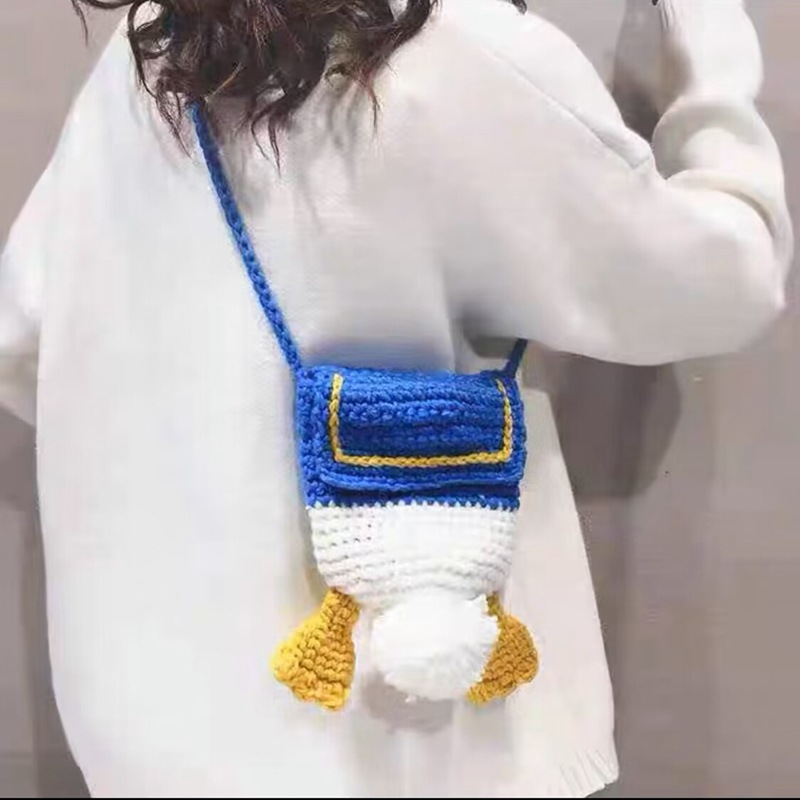 Movi Katie Cartoon Handmade Bags New Hand Knitted Bags Women's Crossbody Bags Wool Crochet