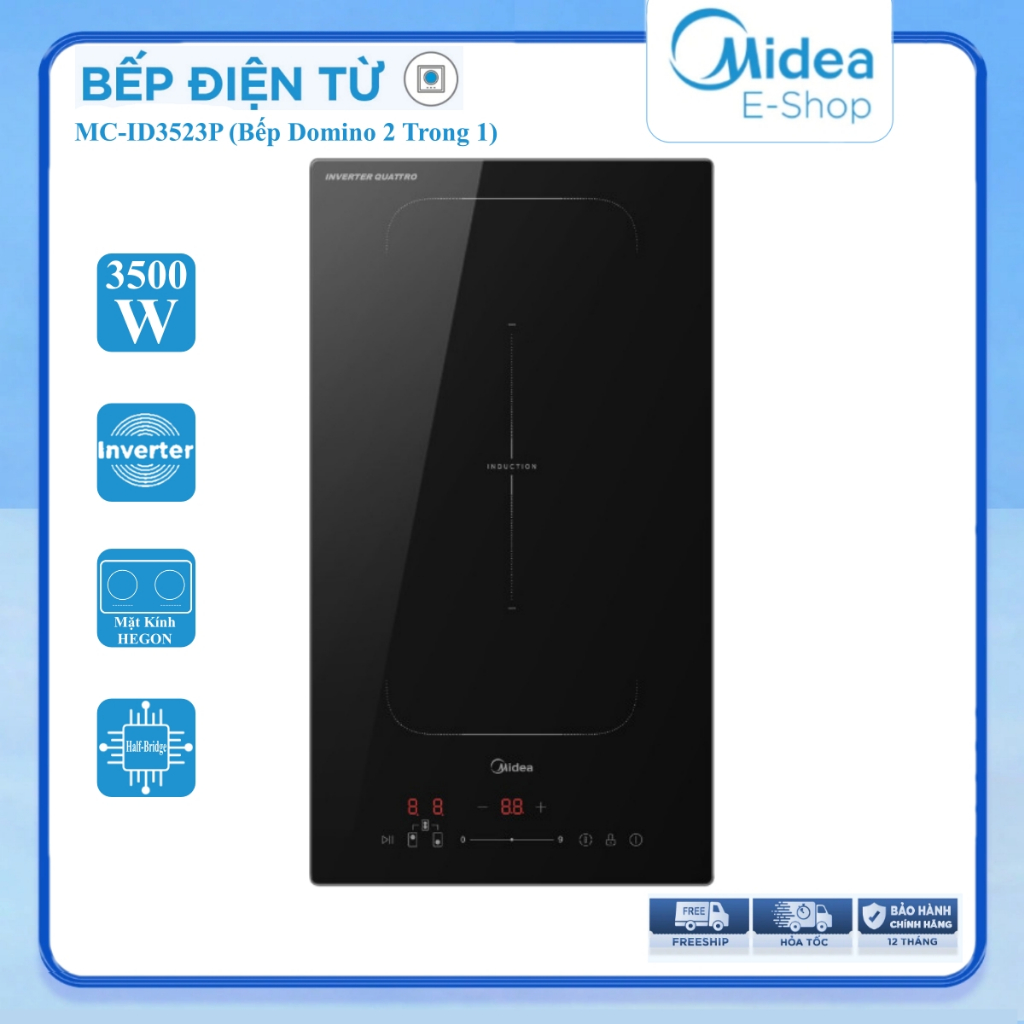Bếp Từ Midea MC-ID3523P (Bếp Từ Đôi, Bếp Điện Từ Inverter Công suất 3500W)