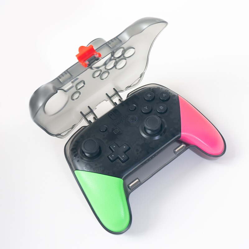 For Nintendo Switch Pro Controller Protective Case Transparent Clear Crystal Cover Controllerhandle Shell With Charging Port