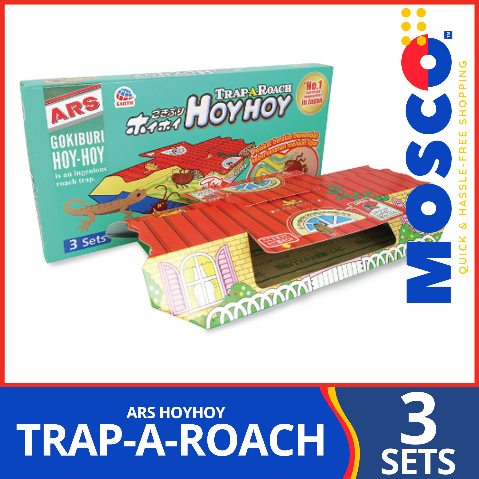 ARS Hoy Hoy Trap-A-Roach Cockroach Trap 3s | Lazada PH