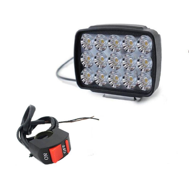 Đèn Pha LED 15 Bóng 1000lm Dành Cho Xe máy xe điện