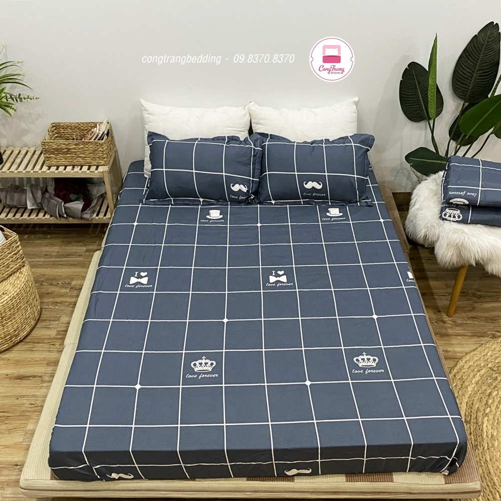 Ga Trải Giường Kèm 2 vỏ gối , drap trải giường Poly Cotton M6/M8 Nhiều Mẫu Tùy Chọn