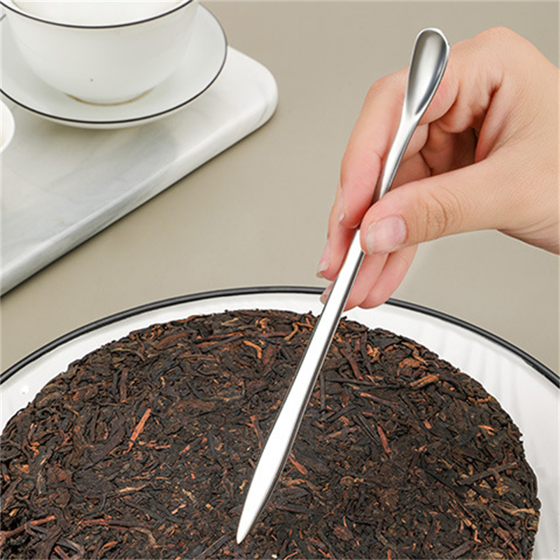 Stainless Steel Two In One Teaspoon Home Coffee Tea Stirring Spoon Long ...