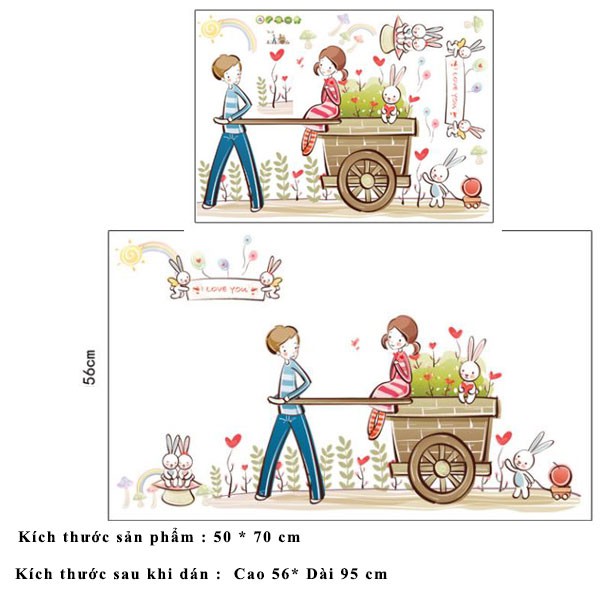 Decal dán tường hoa màu tím My Love is Sticker Tranh Dán Tường XL8262- Decal dán tường cây xanh ,Decal dán tường hoa lá