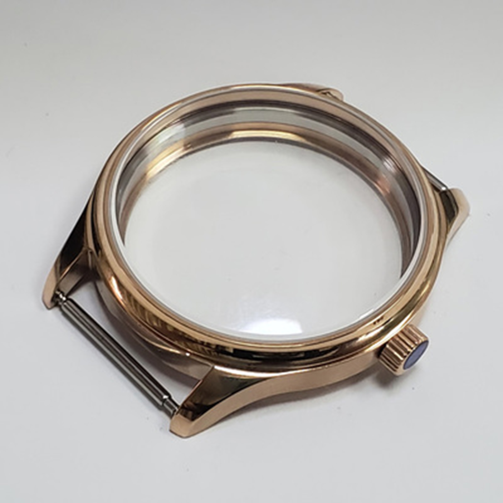 44mm Stainless Steel Watch Case Watch Crown for Swiss ETA6497/6498 Manual Mechanical Movement