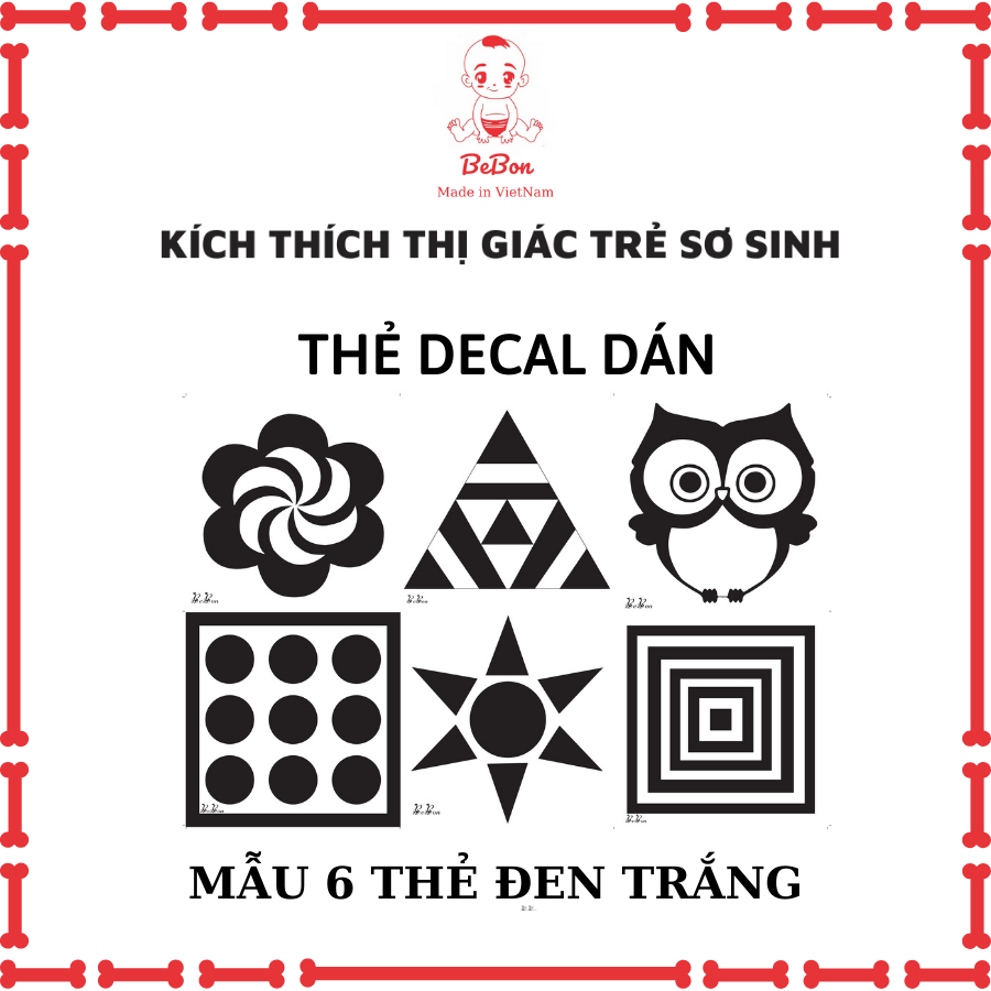Bộ Thẻ Decal Kich Thích Thị Giác Cho Trẻ Sơ Sinh