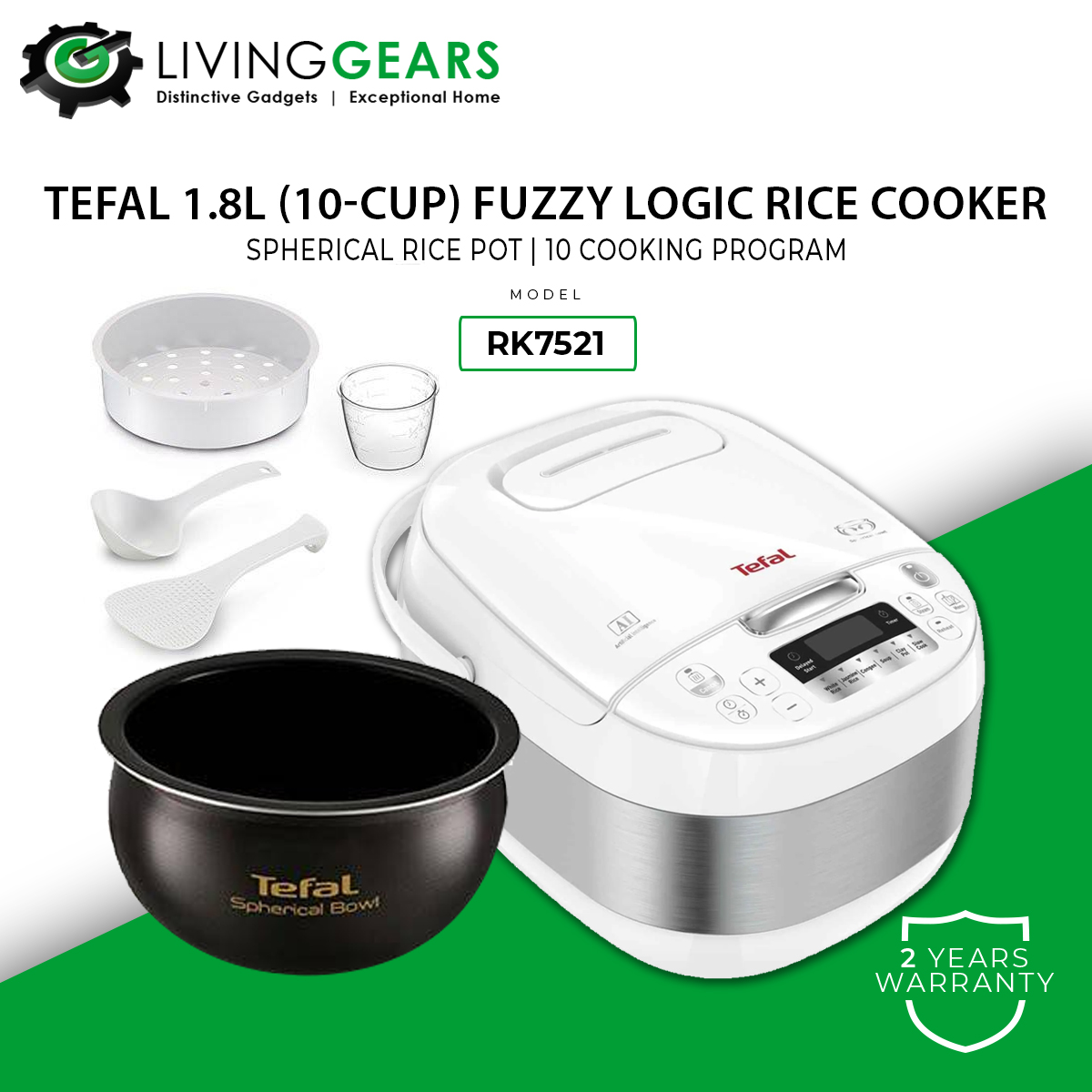 Tefal Spherical Pot Rice Cooker (1.5L) RK7405 RK7401 // RK7521 (1.8L