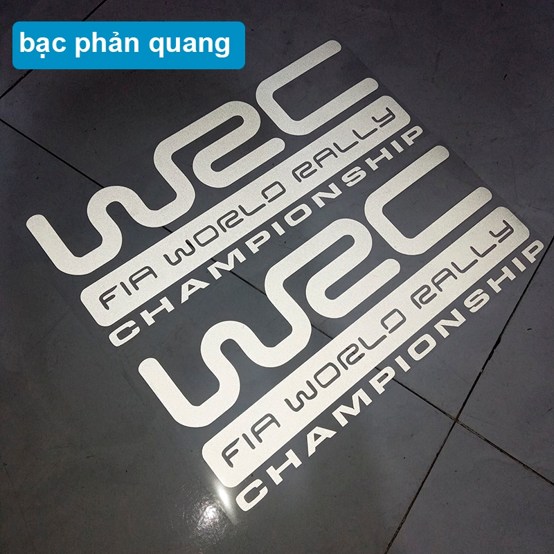 Bộ 2 tem dán cửa xe ô tô wrc phản quang