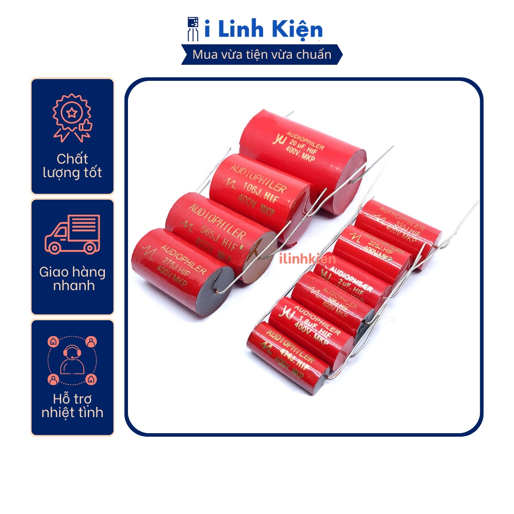 Tụ Audiophiler 1.5uF 400V 155J màu đỏ