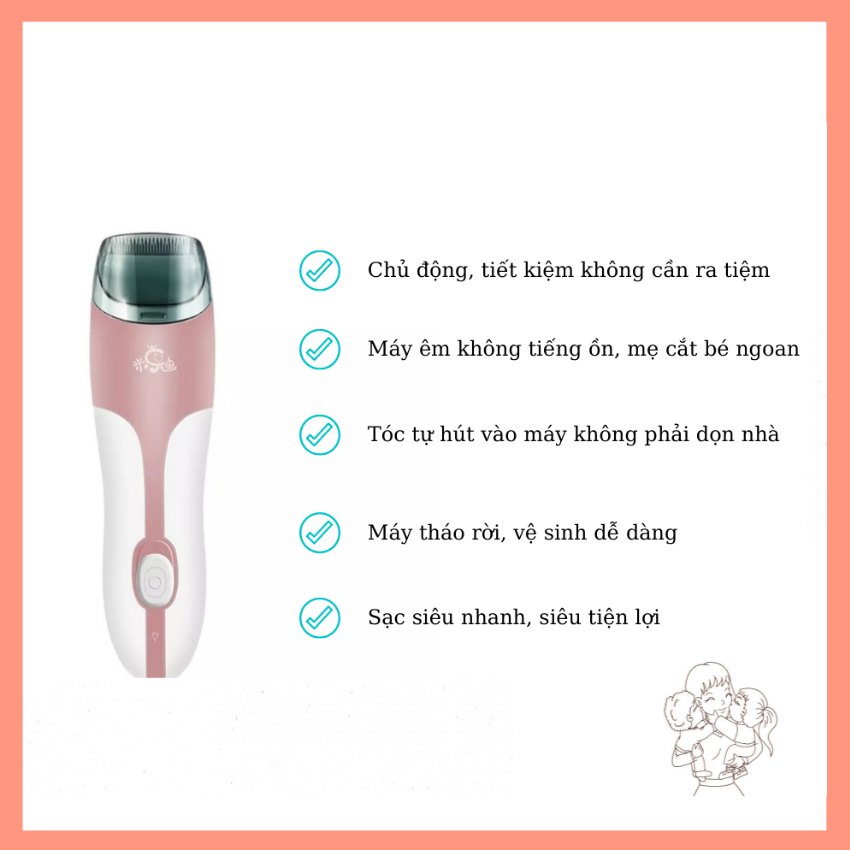 Tông đơ cắt tóc cho bé Clipper MK963 thông minh, tự động