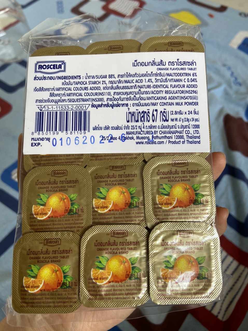 [Lốc 24 vĩ] Kẹo Vitamin C Cam Thái Lan