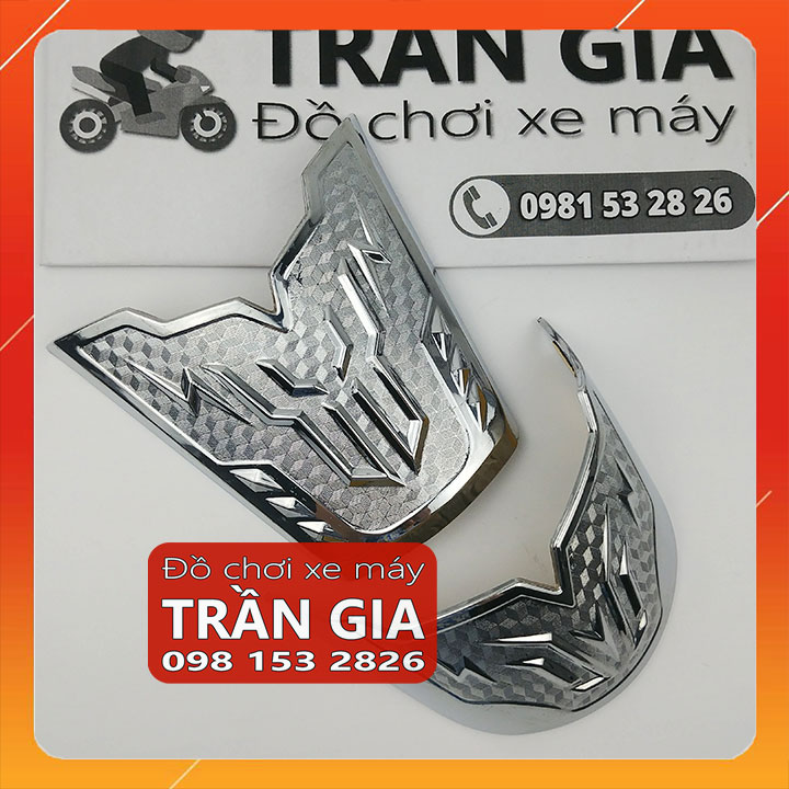 Bộ ốp mỏ dè trước sau xe vision 2021-2022-2023-2024 chỉ mũi dè xi inox cacbon- phụ kiện trang trí đồ kiểng