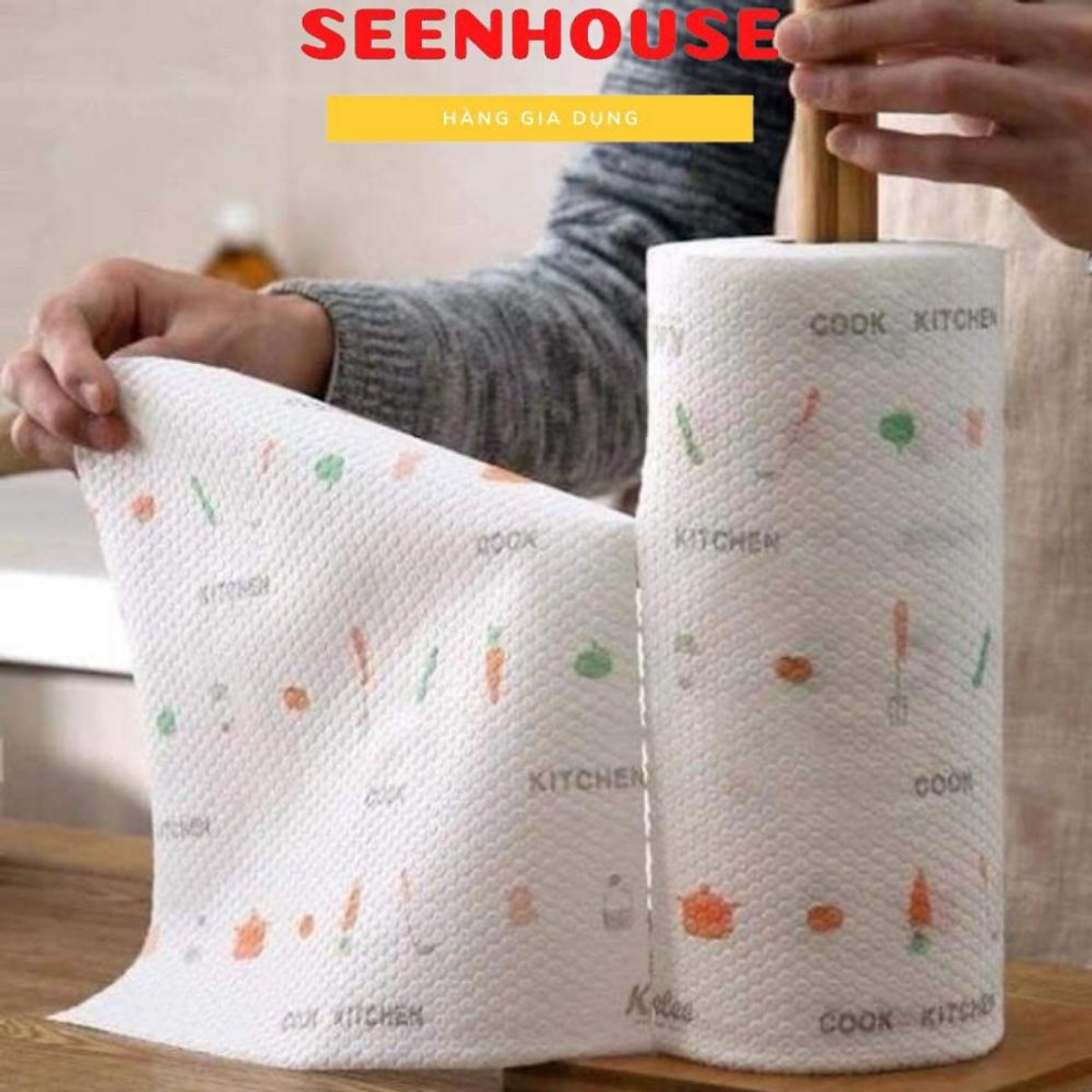 Cuộn 220 tờ khăn giấy lau bếp đa năng