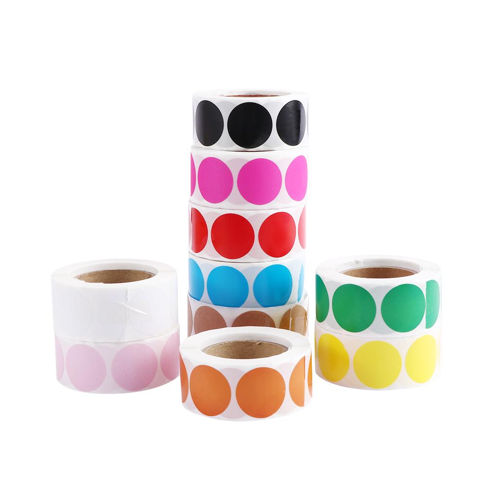 White Black Inch Round Green Stationery 500 Pcs /Roll Dot Labels ...