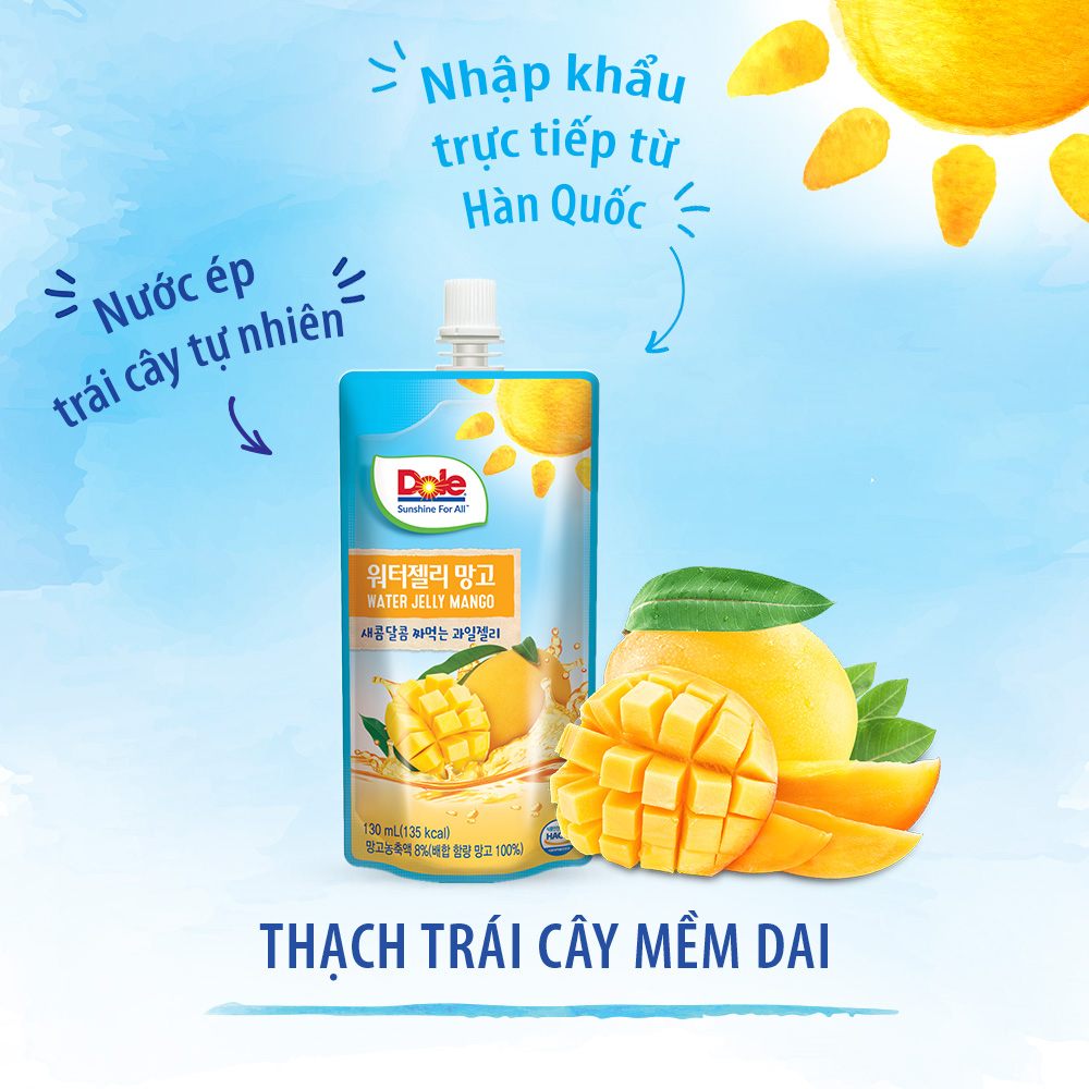 [MUA 2 GIẢM 9%][VOUCHER 50K ĐƠN 209K]Nước Xoài Ép Thạch Dole (130ml)