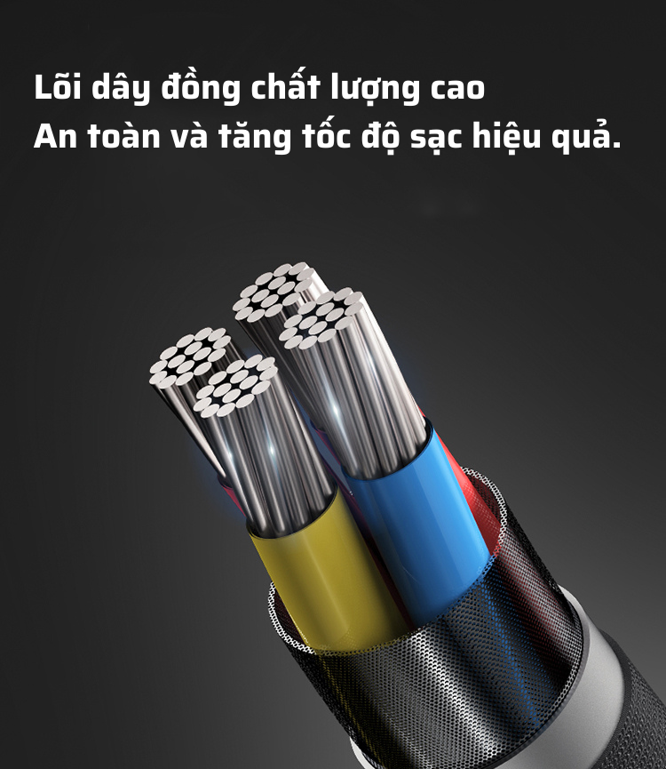 Cáp sạc nhanh Romoss, cáp sạc nhanh CB303 cổng kết nối Micro USB to type-C