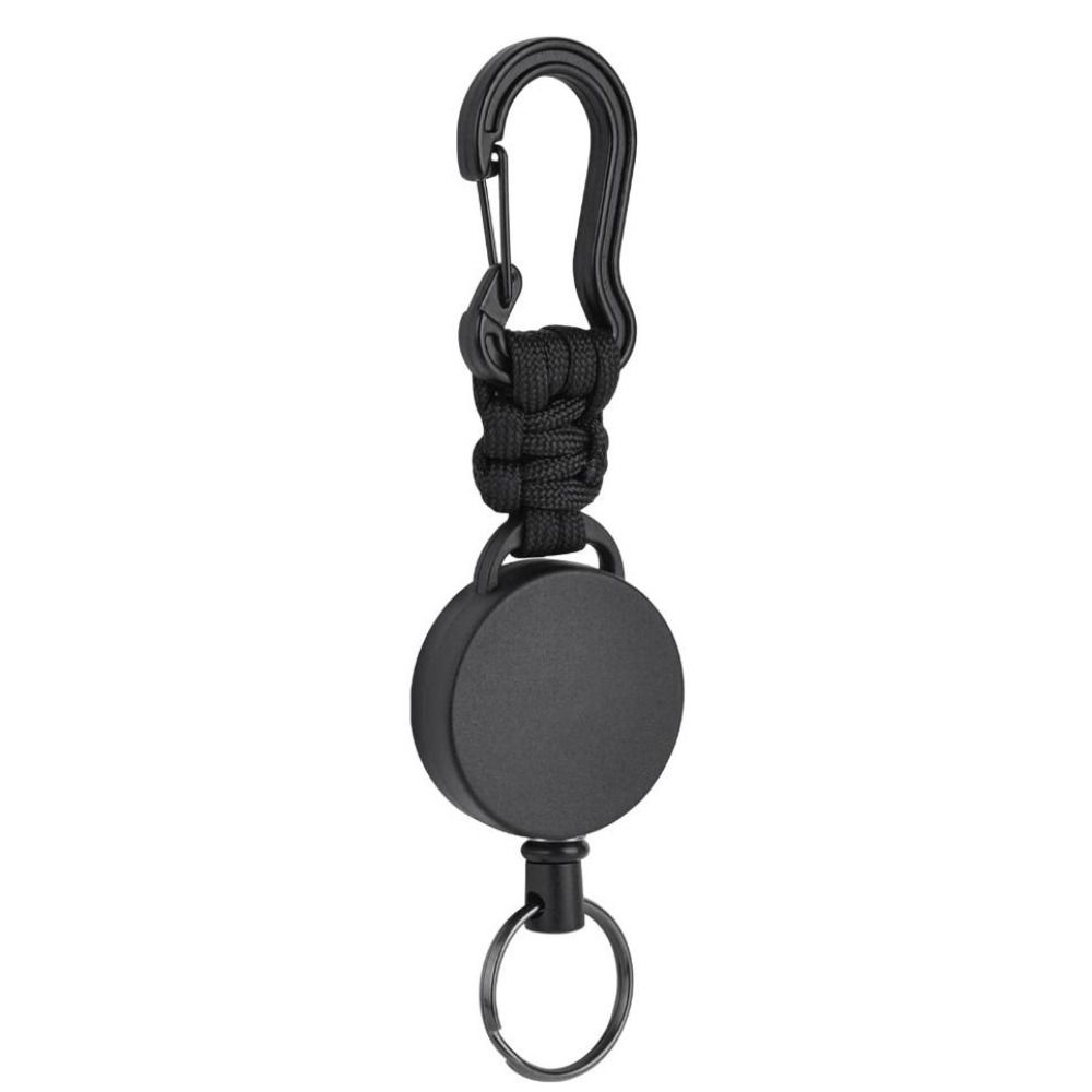 ZZJUT Portable 4cm Mountaineering Circular Climbing Chain Retractable Anti Lost Umbrella Rope Weaving Easy Pull Buckle Anti-lost Keyring Retractable Badge Holder Key Ring