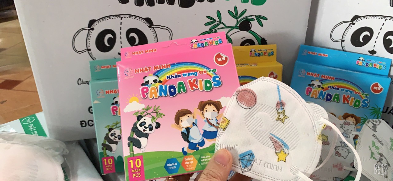 Khẩu trang gấu panda cho bé 0-5 tuổi ( hộp 10 cái)