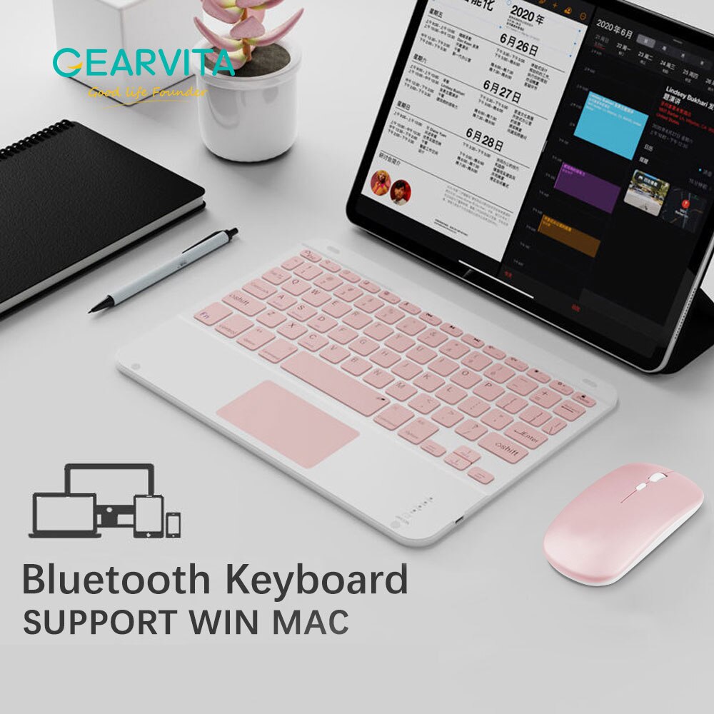 1 Wireless Bluetooth Keyboard With Touchpad N Portugue Spanish Tablet Keyboards For Suitable For Xiaomi Pad For Ipad Windows