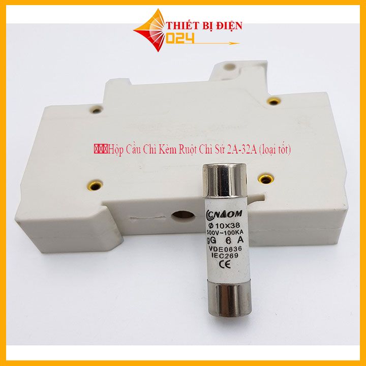 Hộp Cầu Chì Kèm Ruột Chì Sứ 2A-32A (loại tốt)