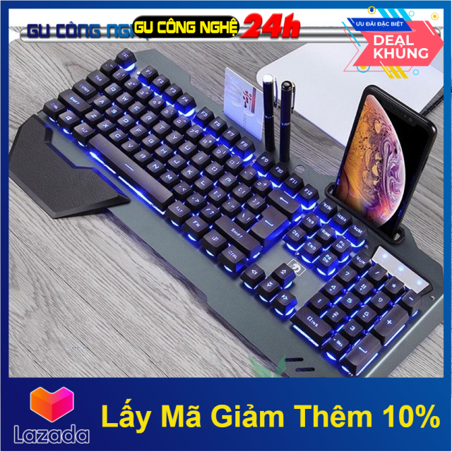 Bàn Phím Gaming K618 Super Pro MẪU MỚI NĂM 2022 Led Đổi Màu 10 Chế Độ Led Khác Nhau Ngang Phím Cơ