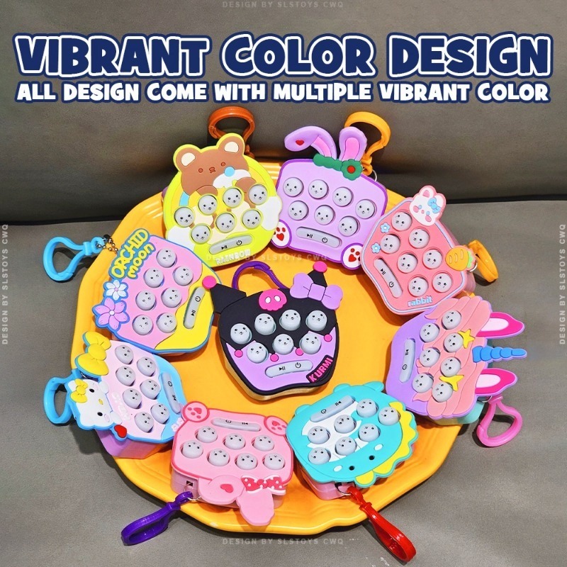 Sanrio Móc Khóa Trò Chơi Điện Tử mini whack-a-mole melody pop it
