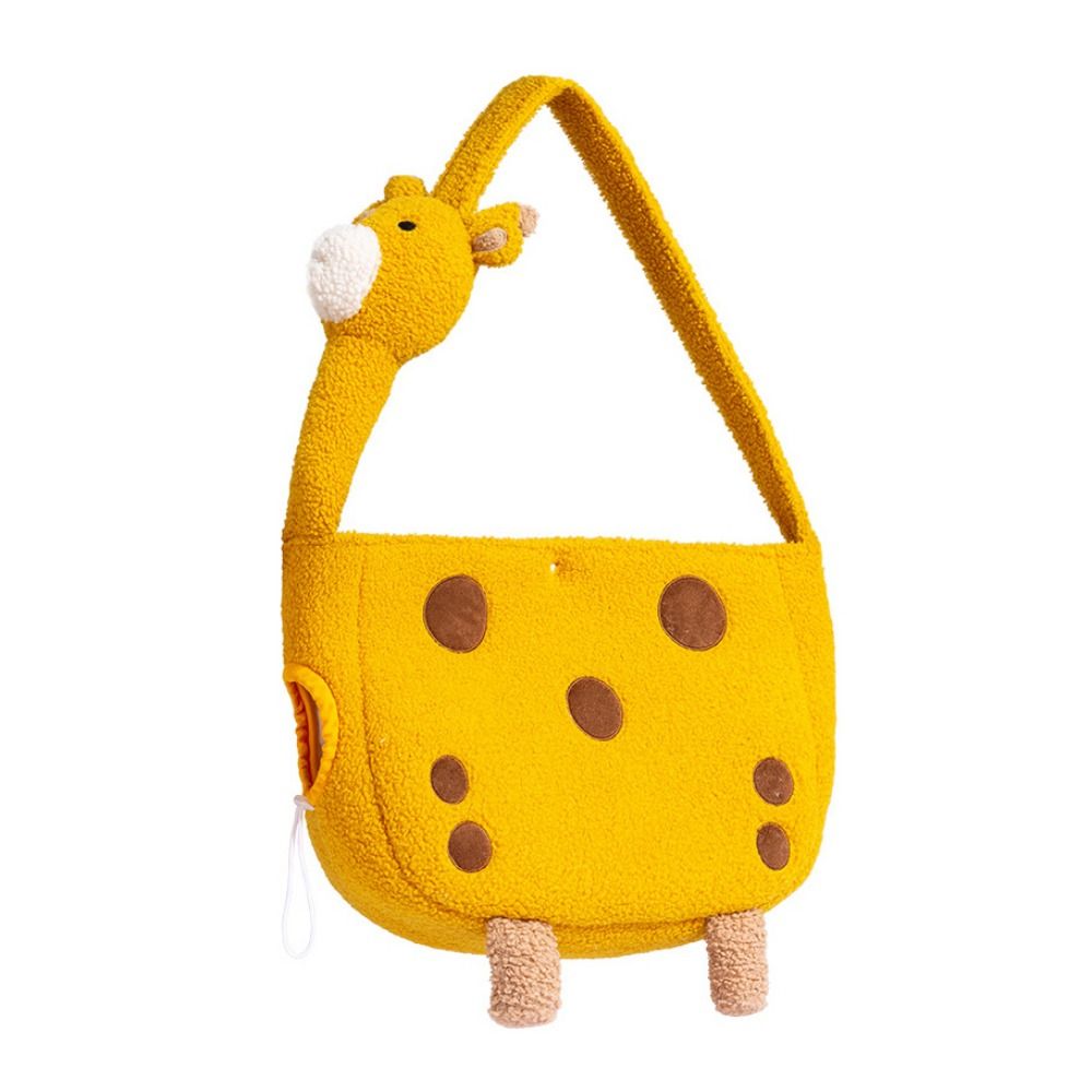 FANGAN Cute Giraffe Cat Bag Wool Animal Shape Giraffe Pet Outgoing Bag