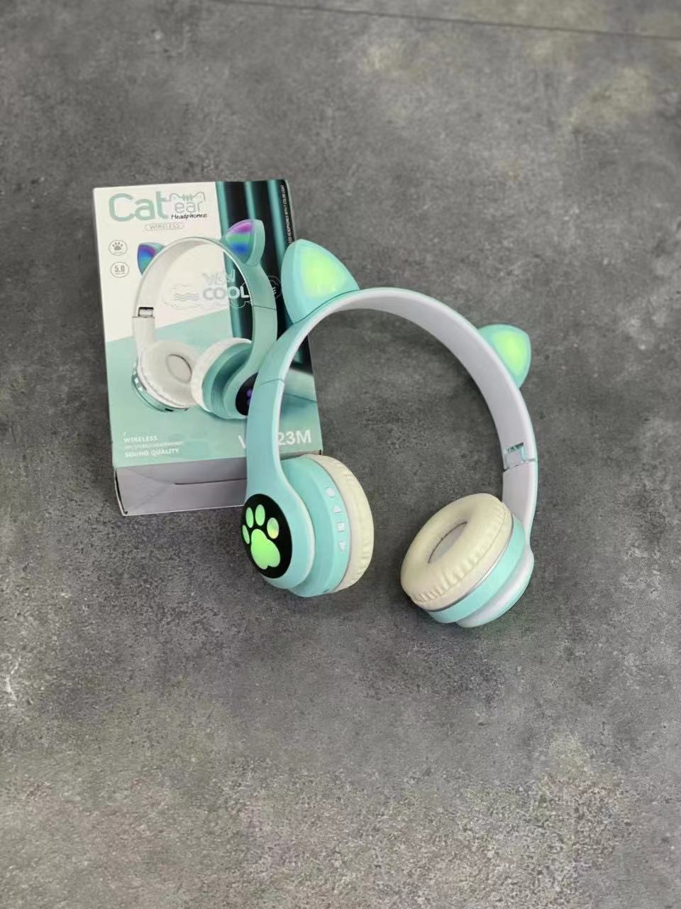 หูฟังบลูทูธ VZV23M Cat Ear Wireless Headphones หูฟังแมวน่ารักไร้สาย