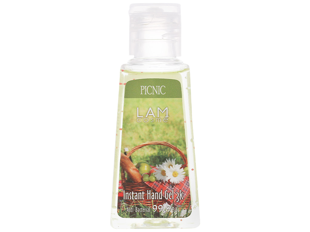 Gel rửa tay khô 3k Lamcosmé 60ml giúp đem đến tinh chất dưỡng tay, diệt khuẩn hiệu quả giảm khuẩn, bụi bẩn, vết dơ, khử mùi hôi trong vài giây