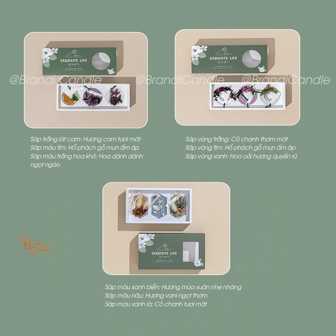 Set Sáp Thơm 3 Món Kèm Túi Xách Lịch Sự