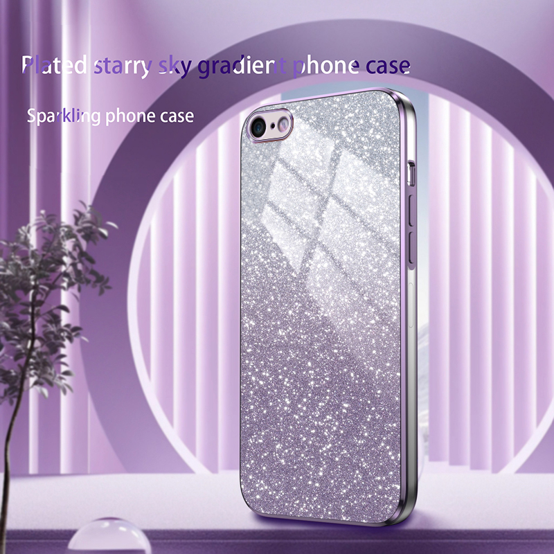 Luxury Plating Phone Case For iPhone 6 - 6 Plus Case iPhone 6S - 6S Plus Glitter Clear TPU Soft Cover Casing With Glitter Flake