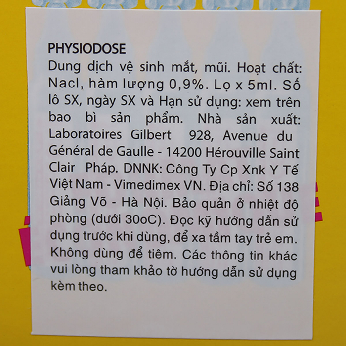 Nước muối Physiodose 40 ống