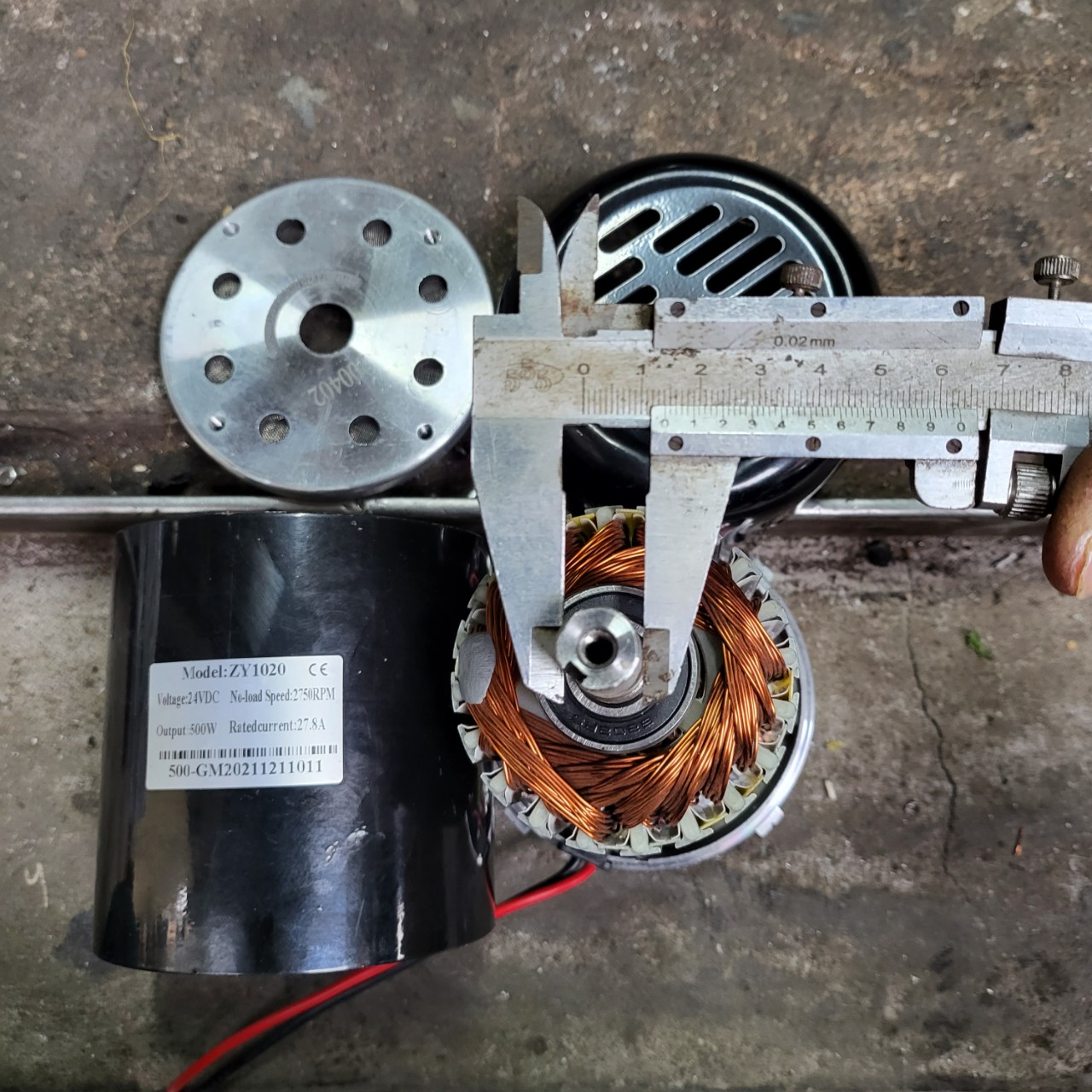 Motor DC 24v 500w có cánh làm mát motor