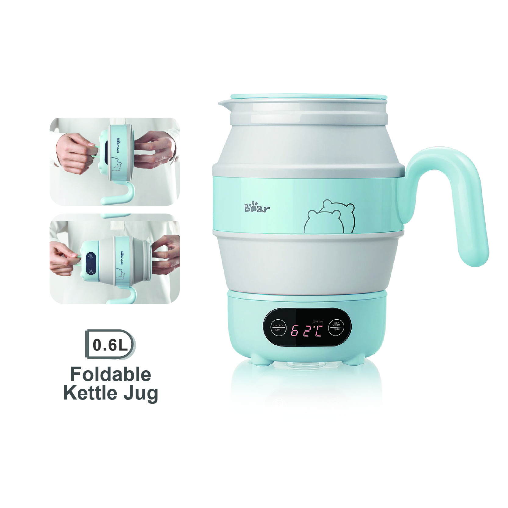 Bear Electric Kettle ZDHA06G1 0.6L Portable Folding Travel Electric