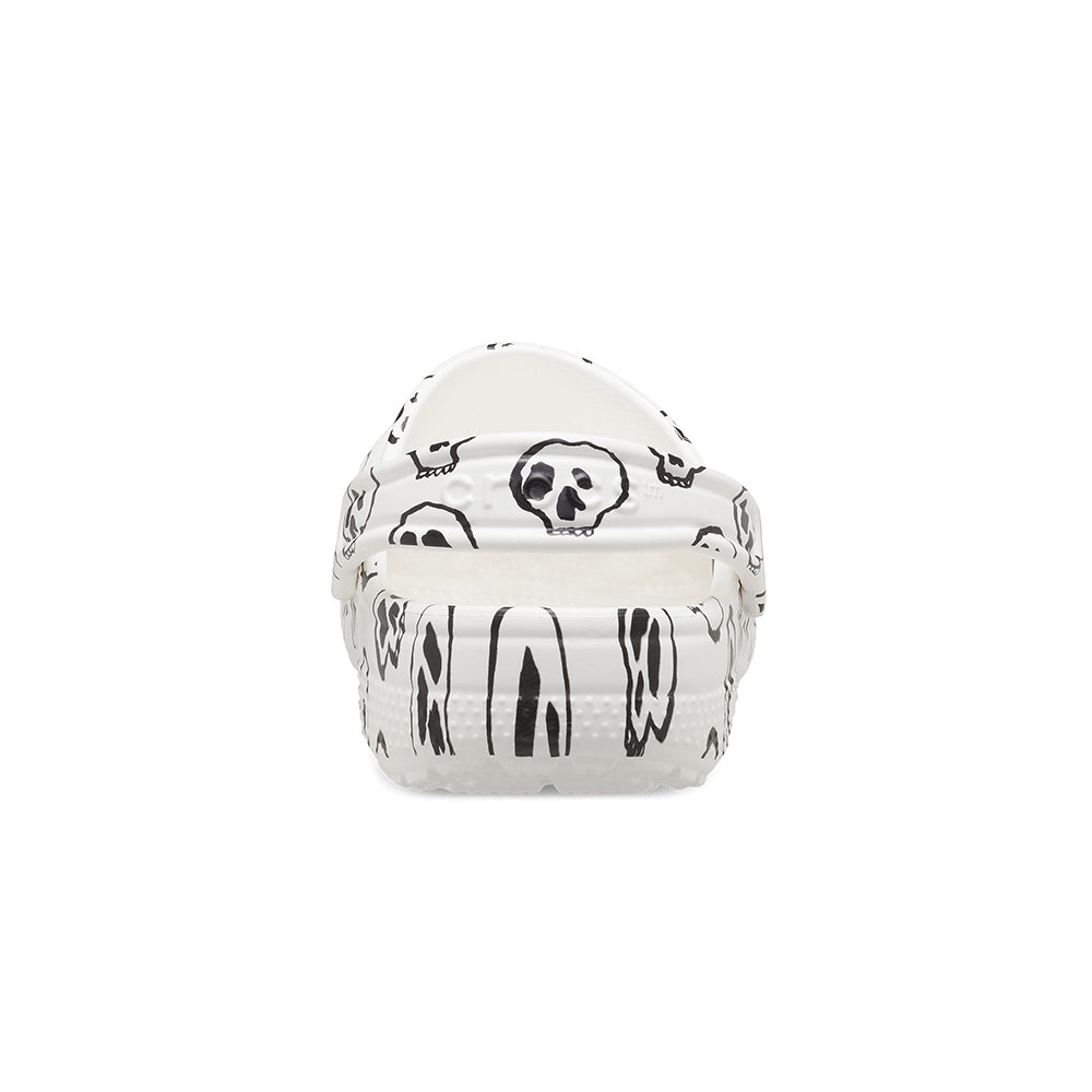 Giày Clog Trẻ Em Crocs Classic Skull Print - White/Black
