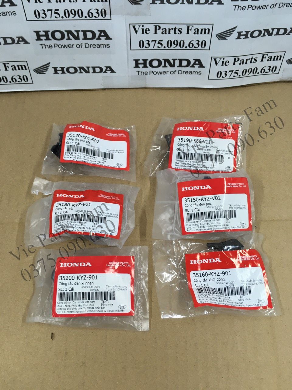 Combo bộ 6 nút công tắc SH 2012-2016, hàng din Honda mới 100%